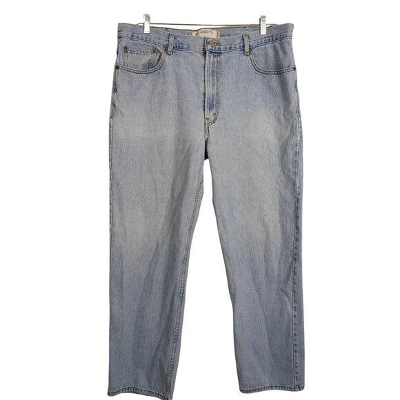 Levis 550 Relaxed Fit Light Wash Denim Jeans 40x32 Mens Vintage 1990s - Picture 14 of 15